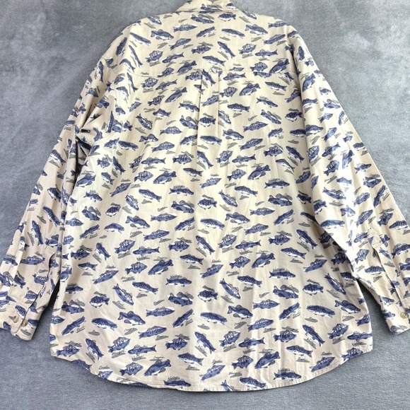 Columbia Sportswear Company Men's XL Fish Print Long Sleeve Button Up Shirt - Picture 4 of 10